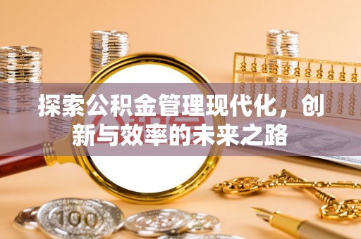 夏邑探索公积金管理现代化，创新与效率的未来之路