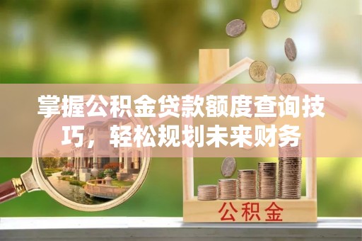 夏邑掌握公积金贷款额度查询技巧，轻松规划未来财务